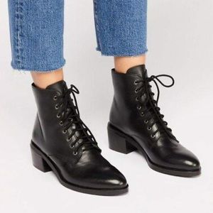 Jeffrey Campbell Zephyr Lace Up Black Ankle Boots in Size 8